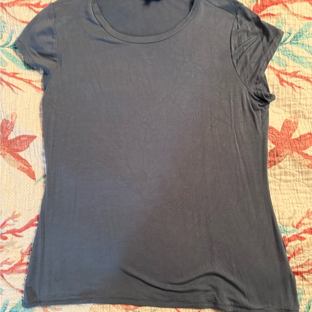 Express Gray Fitted Short Sleeve T-Shirt